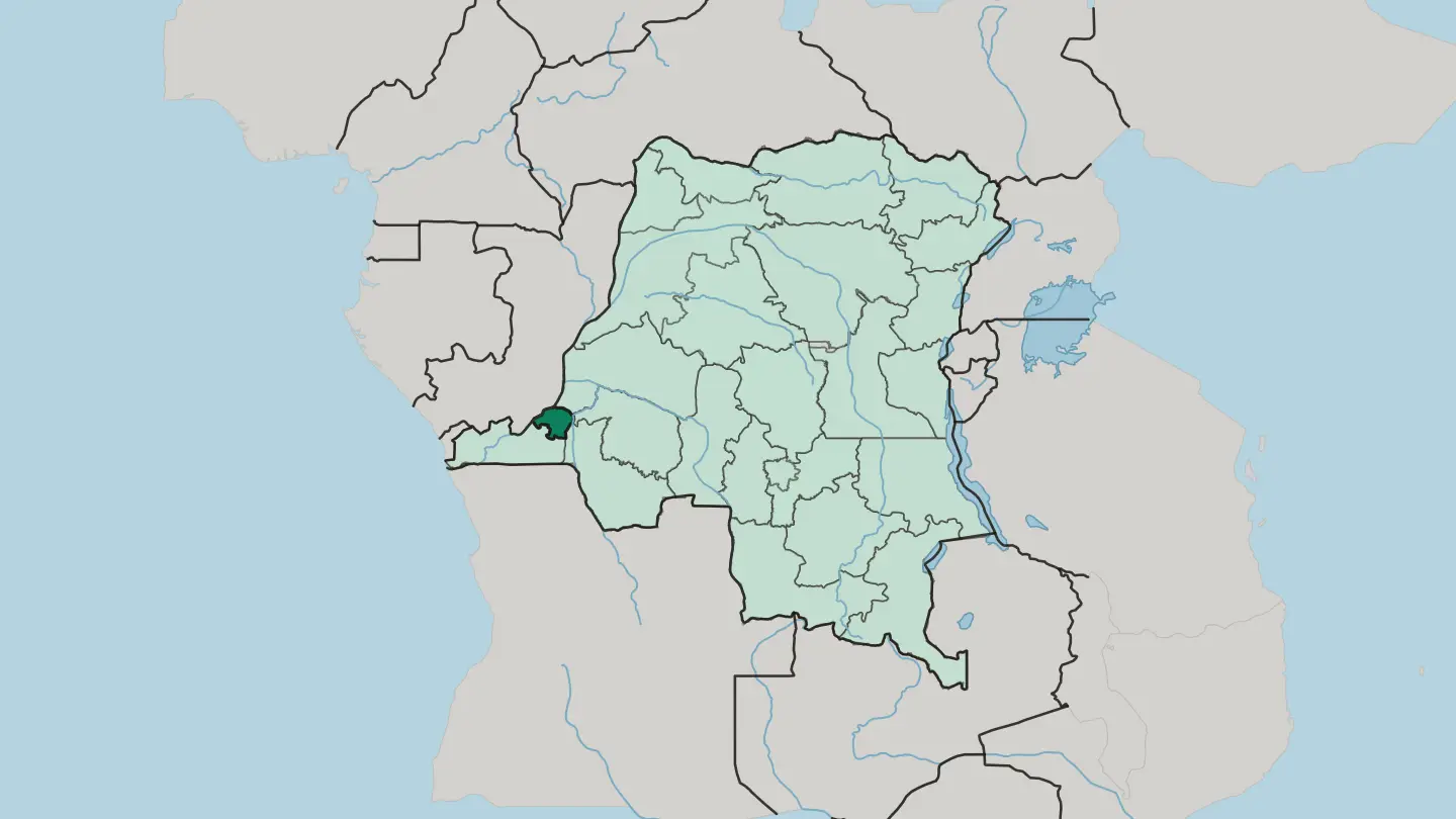 Map of Kinshasa City in Democratic Republic of the Congo