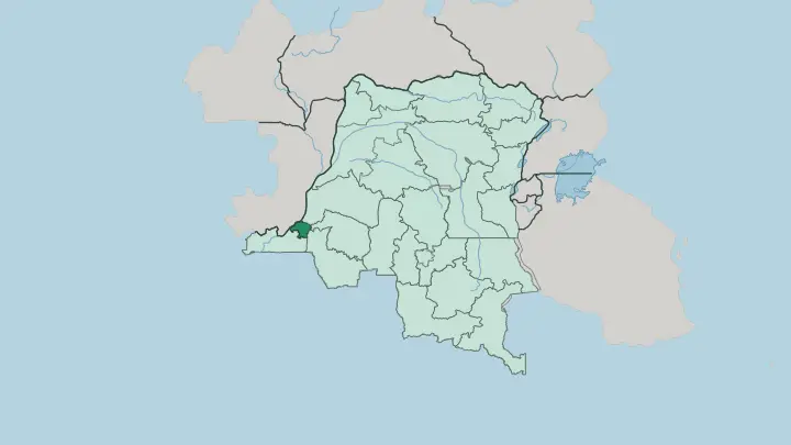 Map of Kinshasa City in Democratic Republic of the Congo