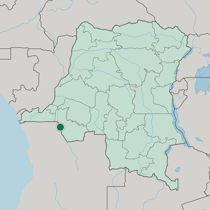 Map showing Kasongo-Lunda — In Democratic Republic of the Congo