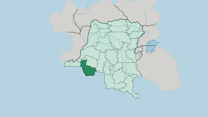 Map of Kwango in Democratic Republic of the Congo
