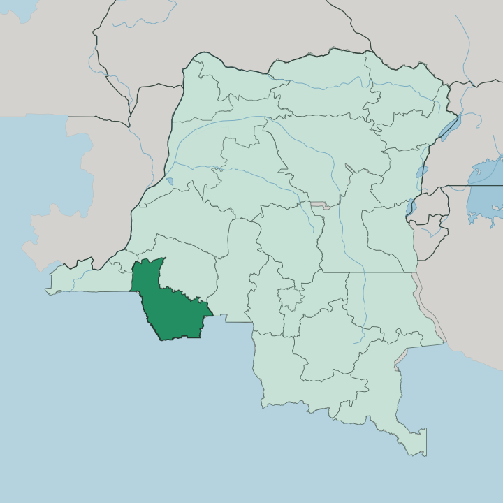 Map showing Kwango — In Democratic Republic of the Congo