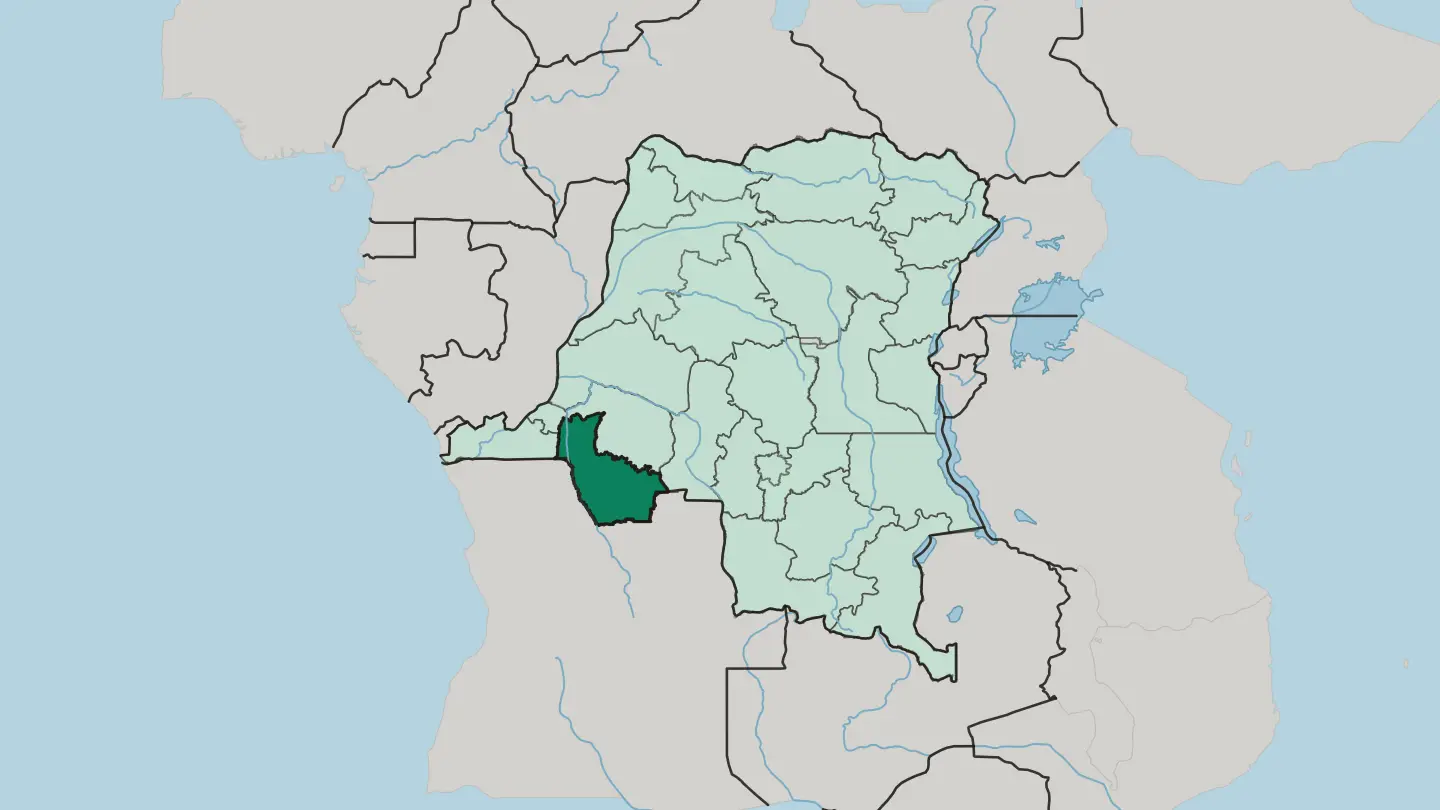 Map of Kwango in Democratic Republic of the Congo