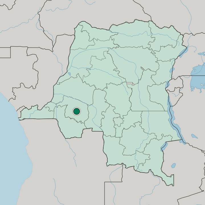 Map showing Kikwit — In Democratic Republic of the Congo