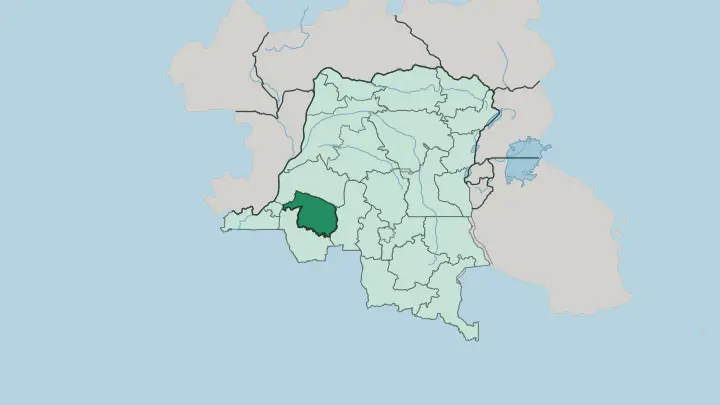 Map of Kwilu in Democratic Republic of the Congo
