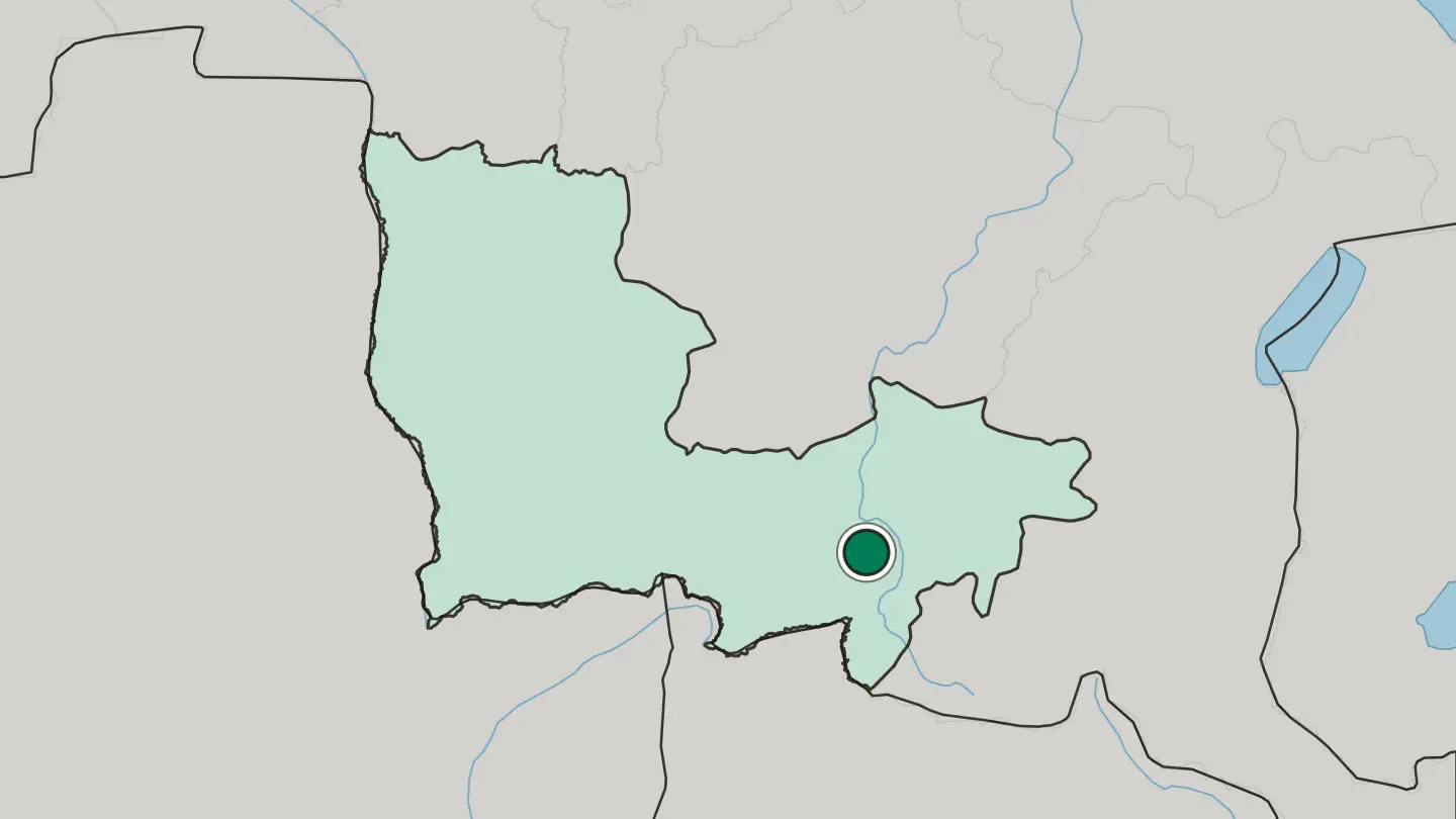 Map of Kolwezi in Democratic Republic of the Congo