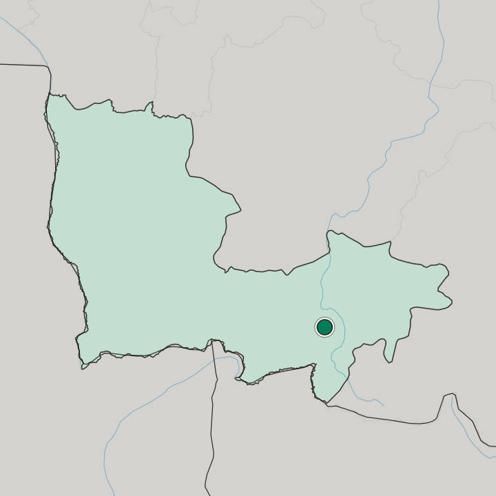 Map showing Kolwezi — In Lualaba