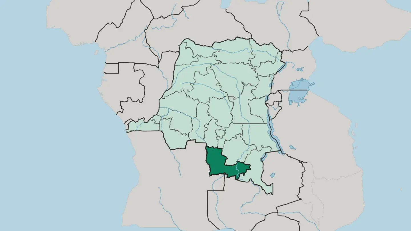 Map of Lualaba in Democratic Republic of the Congo