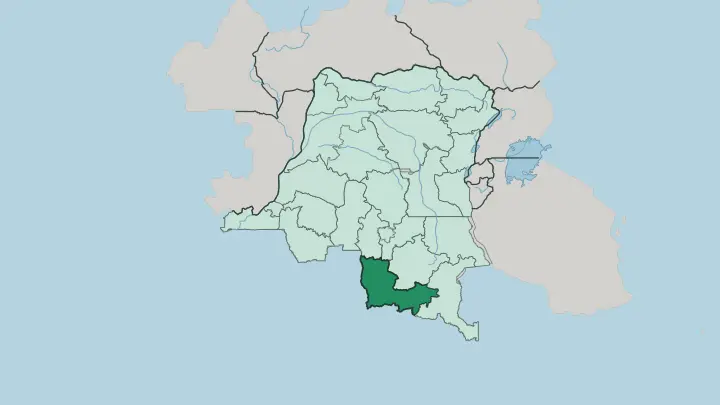 Map of Lualaba in Democratic Republic of the Congo