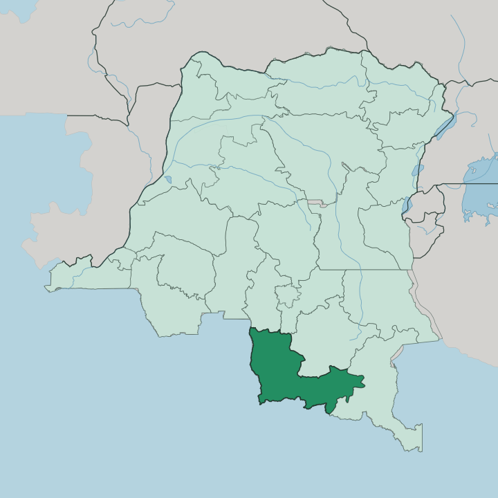 Map showing Lualaba — In Democratic Republic of the Congo