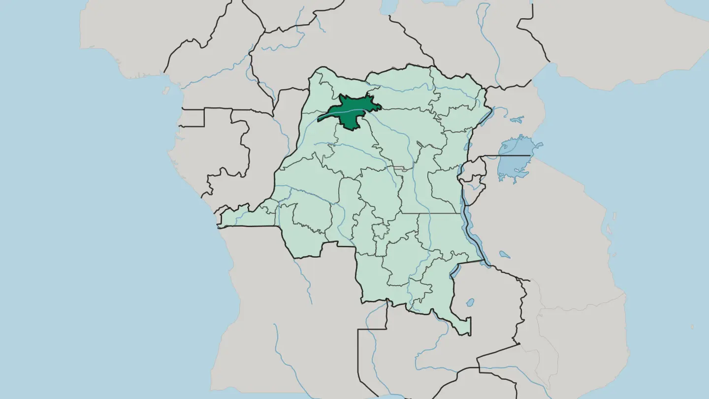 Map of Mongala in Democratic Republic of the Congo