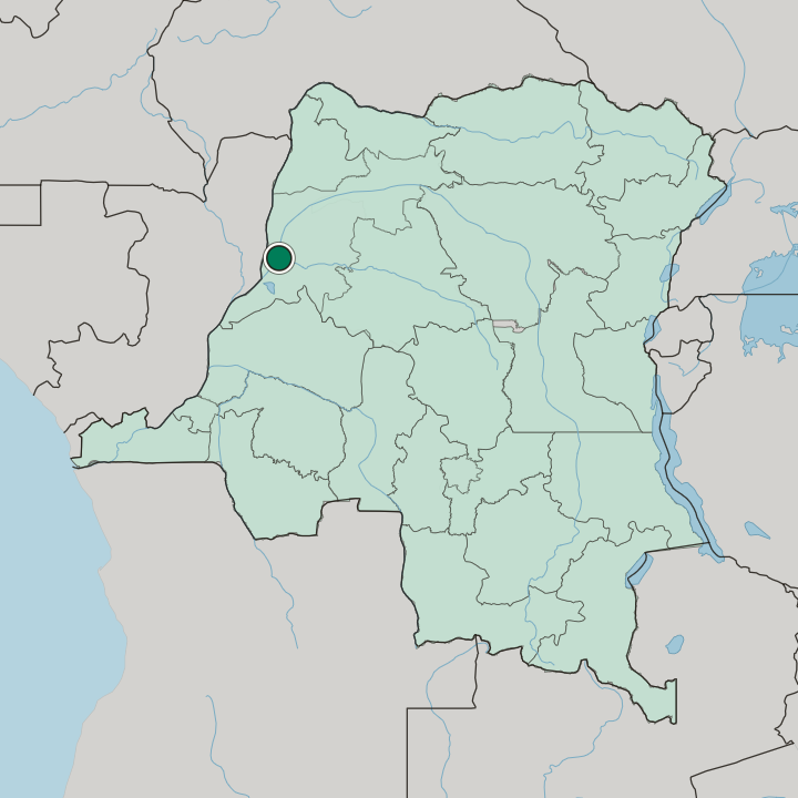 Map showing Mbandaka — In Democratic Republic of the Congo