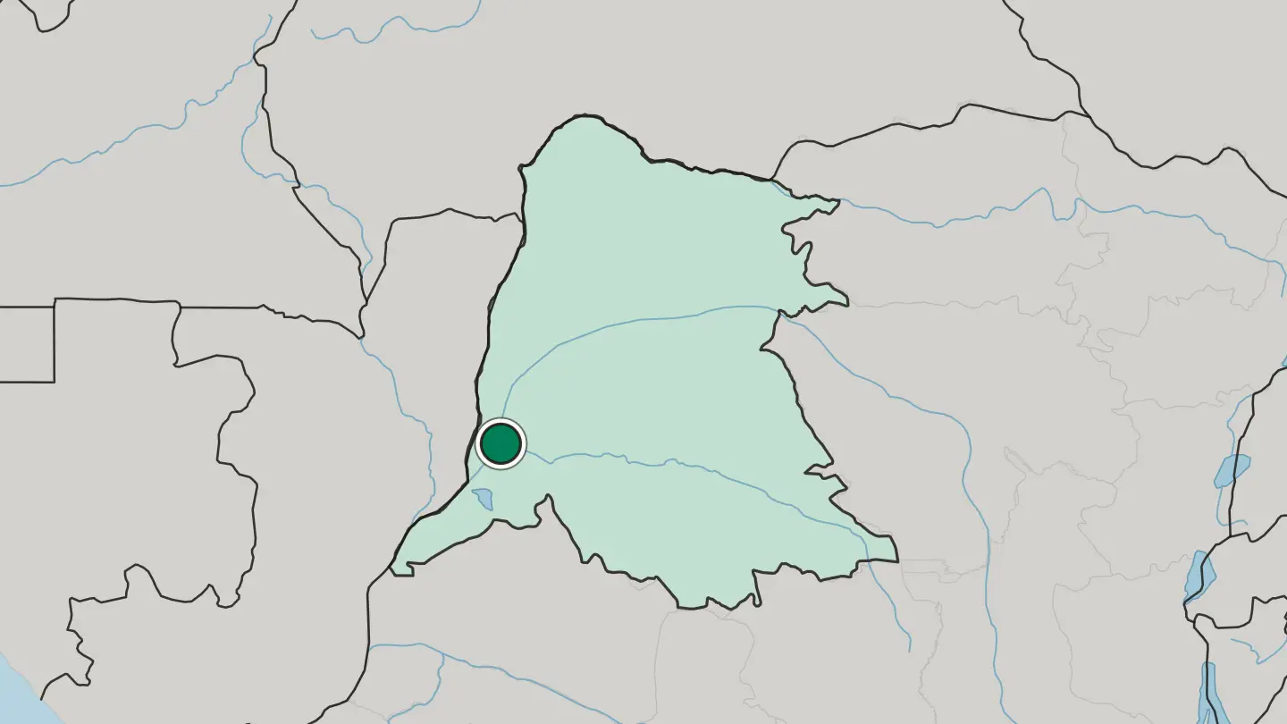 Map of Mbandaka in Democratic Republic of the Congo