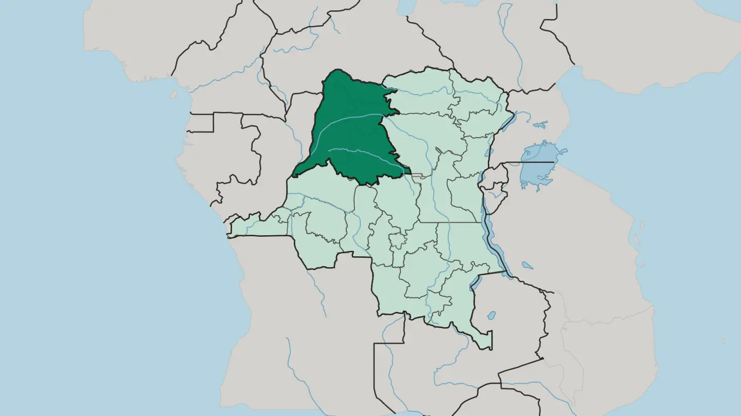 Map of Province de l’Équateur in Democratic Republic of the Congo