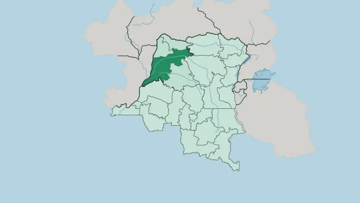 Map of Province de l’Équateur in Democratic Republic of the Congo