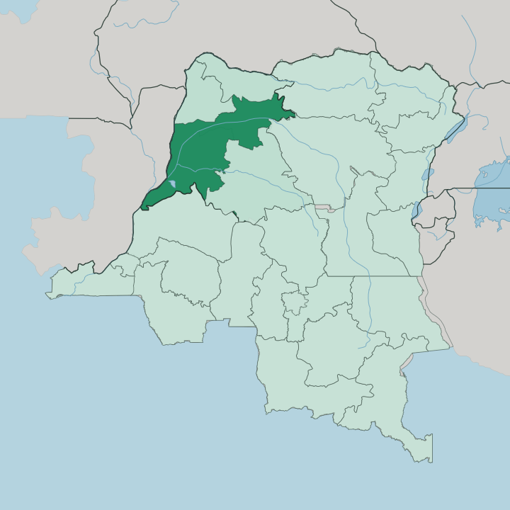 Map showing Province de l’Équateur — In Democratic Republic of the Congo