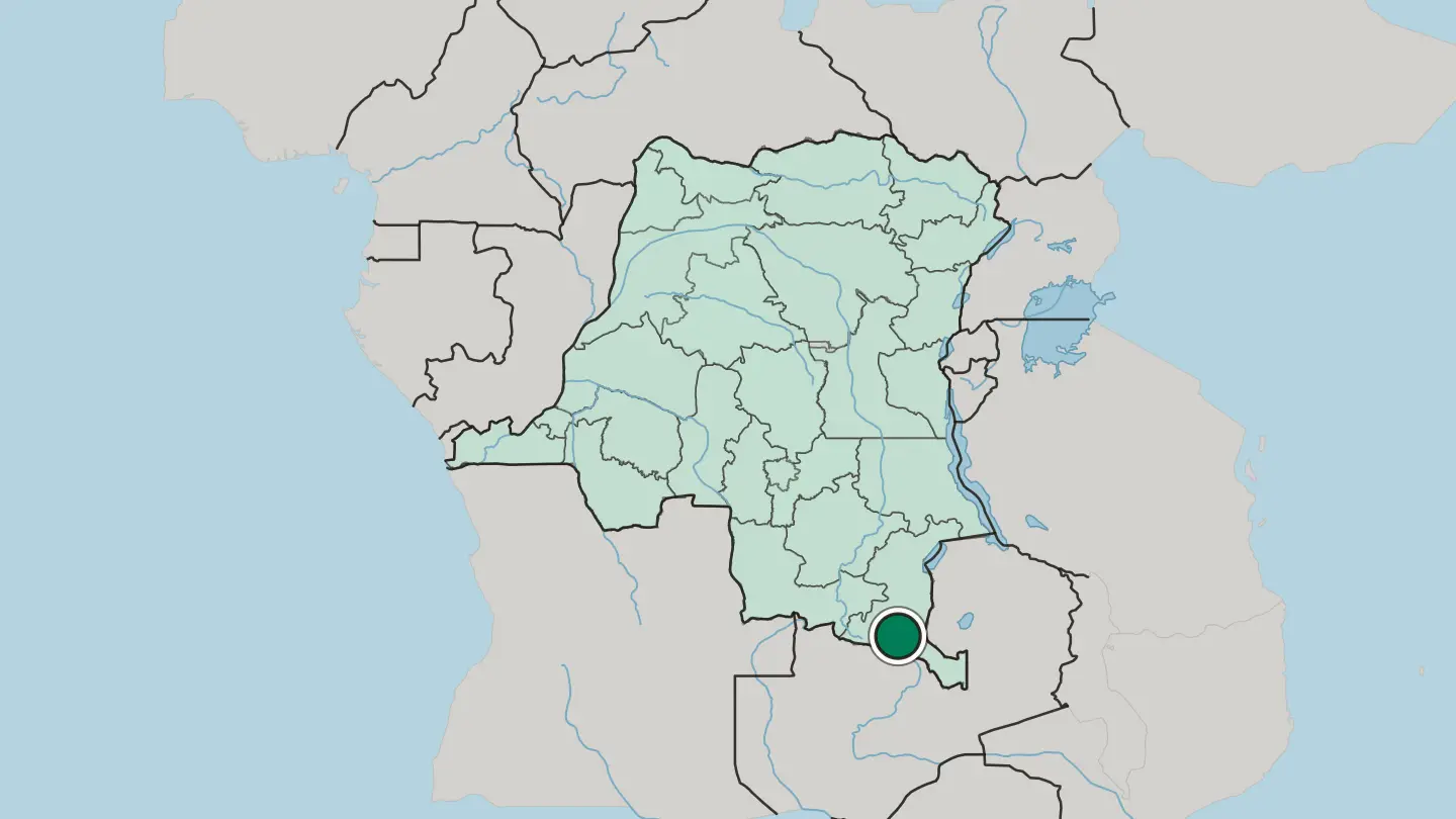 Map of Lubumbashi in Democratic Republic of the Congo