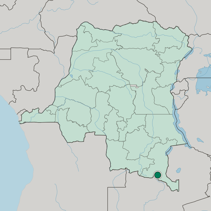 Map showing Lubumbashi — In Democratic Republic of the Congo