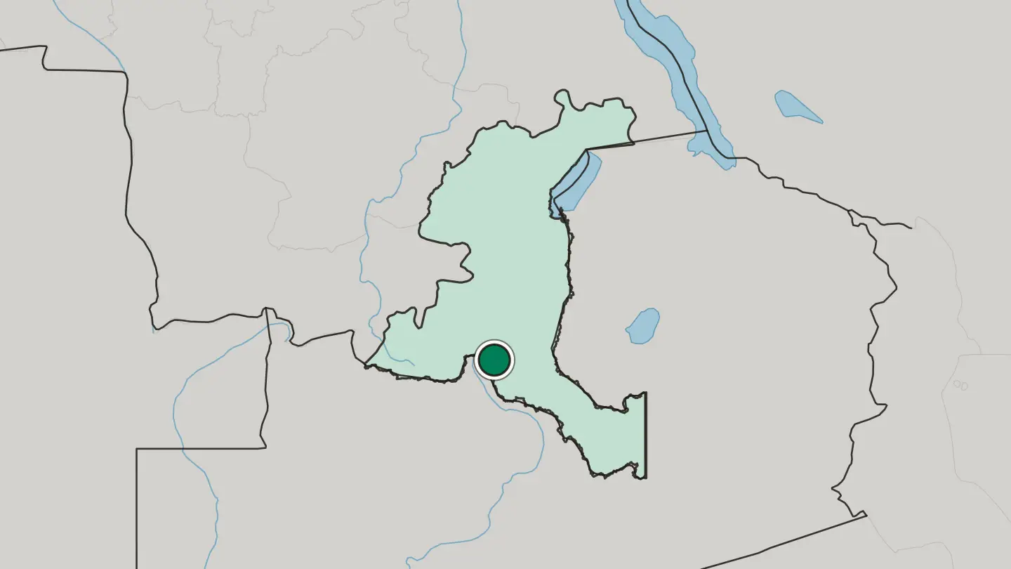 Map of Lubumbashi in Democratic Republic of the Congo