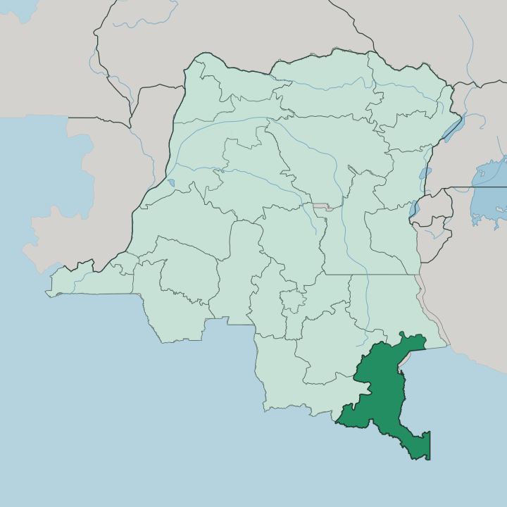 Map showing Province du Haut-Katanga — In Democratic Republic of the Congo