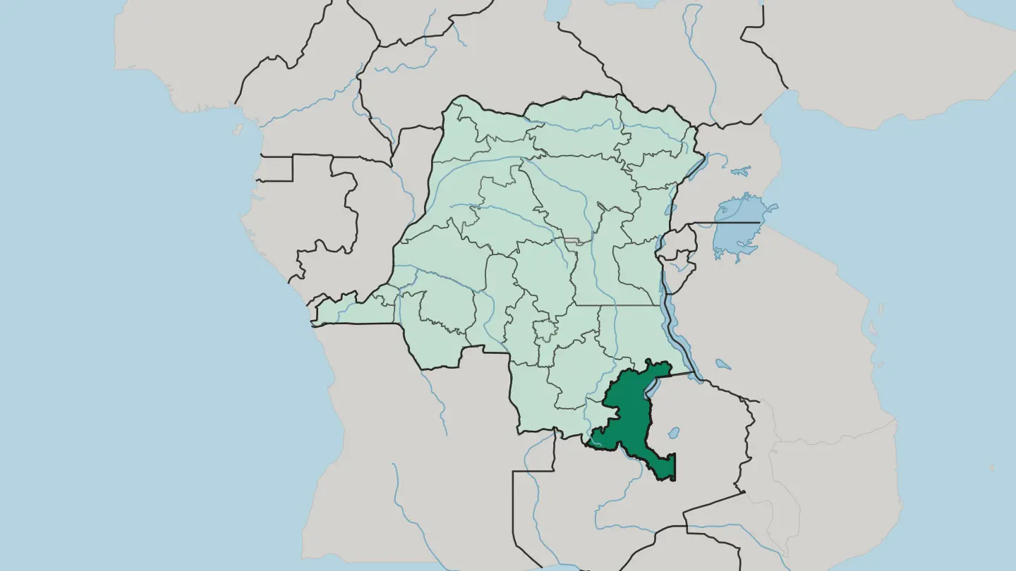 Map of Province du Haut-Katanga in Democratic Republic of the Congo