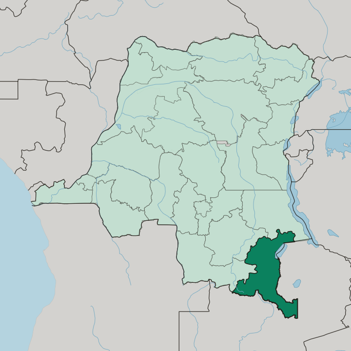 Map showing Province du Haut-Katanga — In Democratic Republic of the Congo