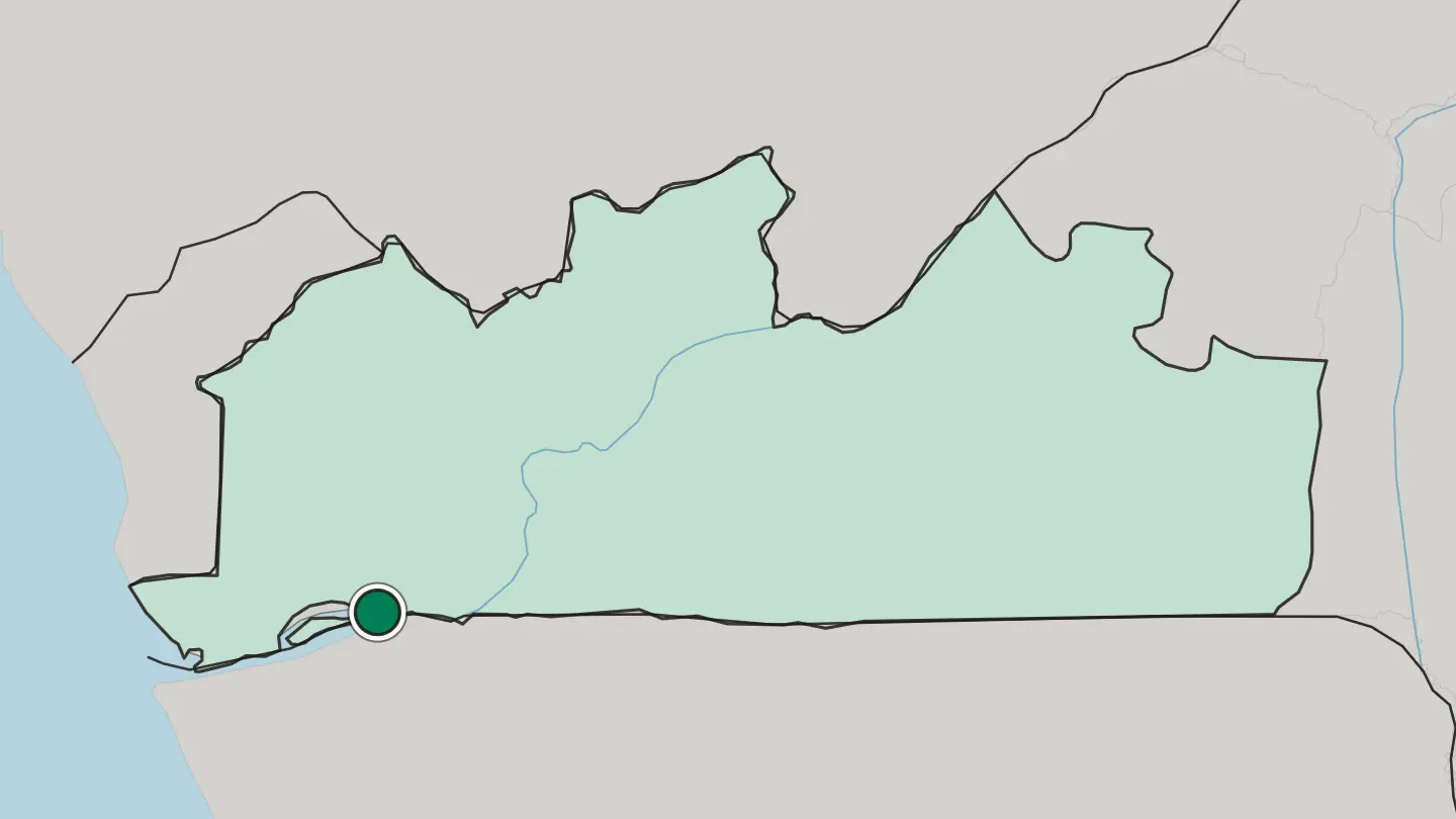 Map of Boma in Democratic Republic of the Congo