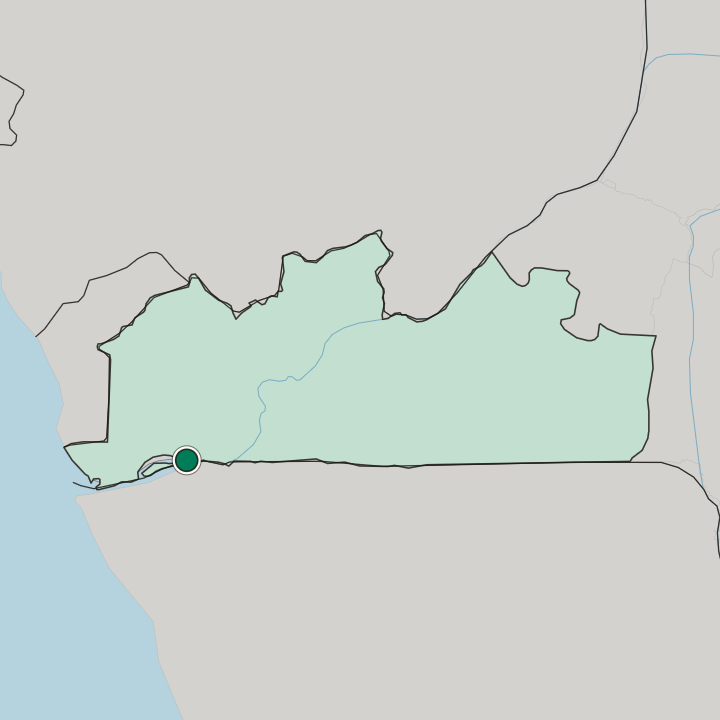 Map showing Boma — In Province du Kongo Central