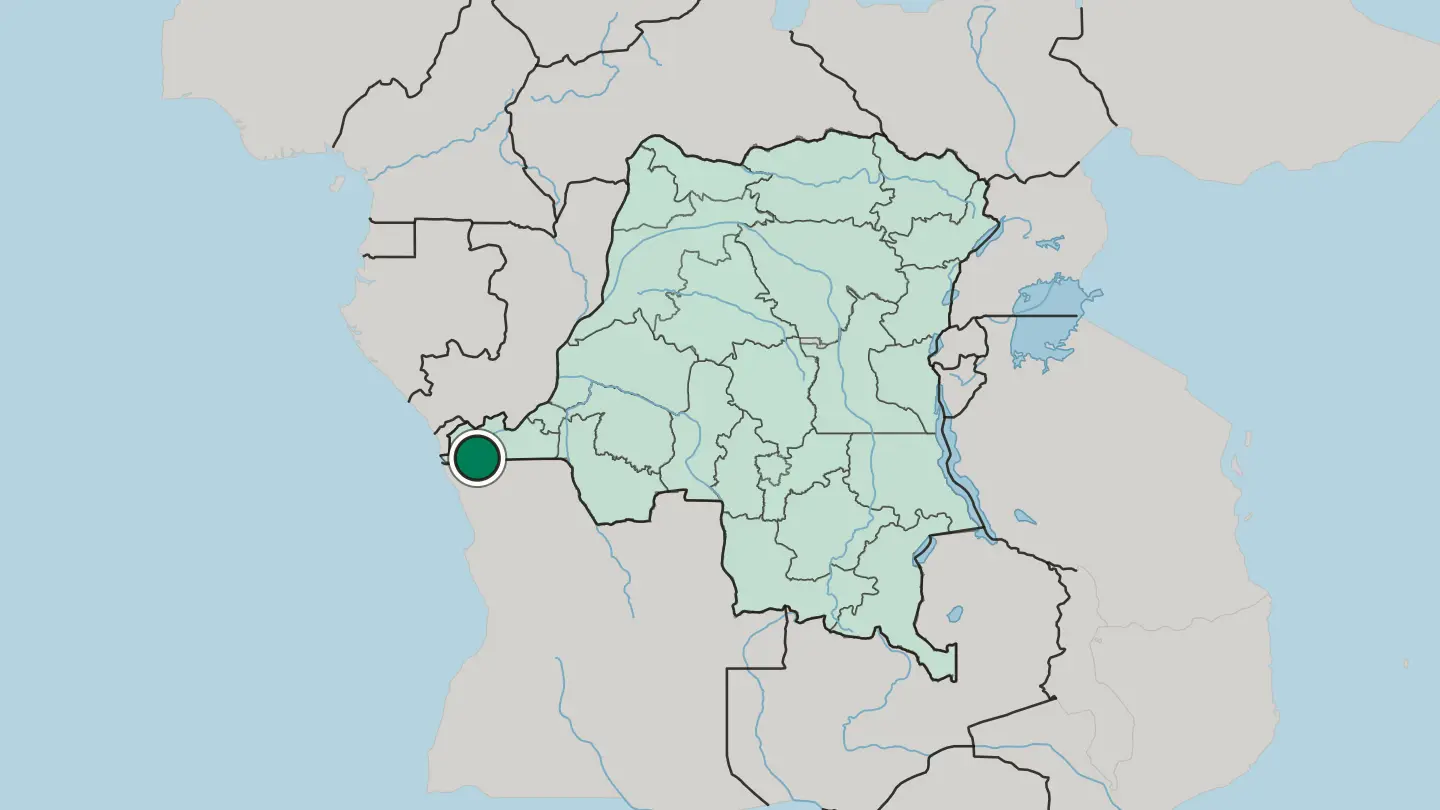 Map of Matadi in Democratic Republic of the Congo