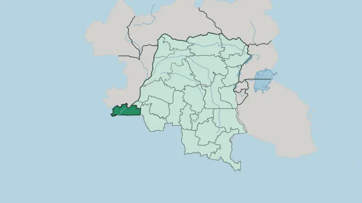 Map of Province du Kongo Central in Democratic Republic of the Congo
