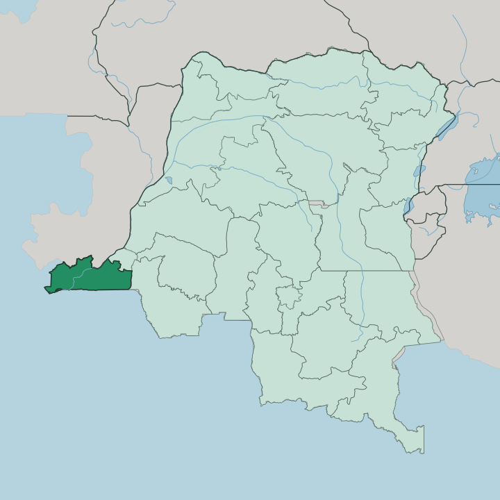 Map showing Province du Kongo Central — In Democratic Republic of the Congo