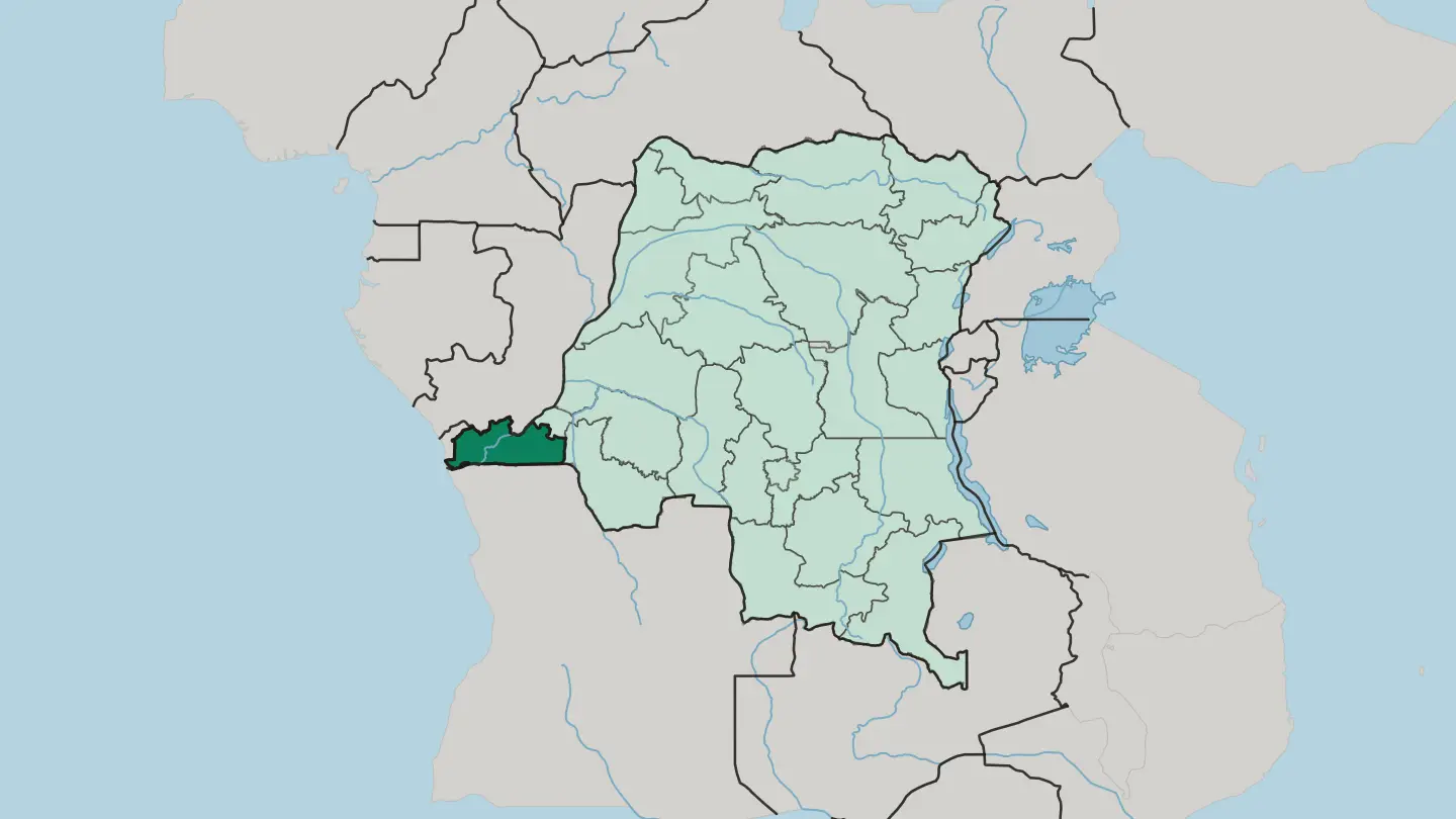 Map of Province du Kongo Central in Democratic Republic of the Congo