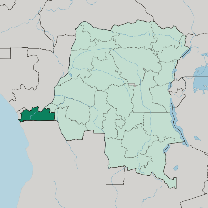Map showing Province du Kongo Central — In Democratic Republic of the Congo