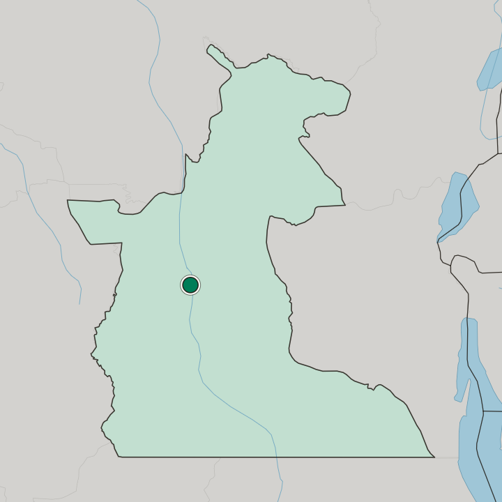 Map showing Kindu — In Province du Maniema