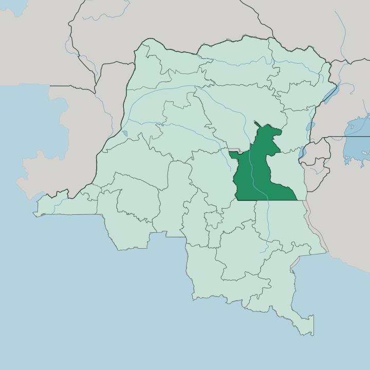 Map showing Province du Maniema — In Democratic Republic of the Congo