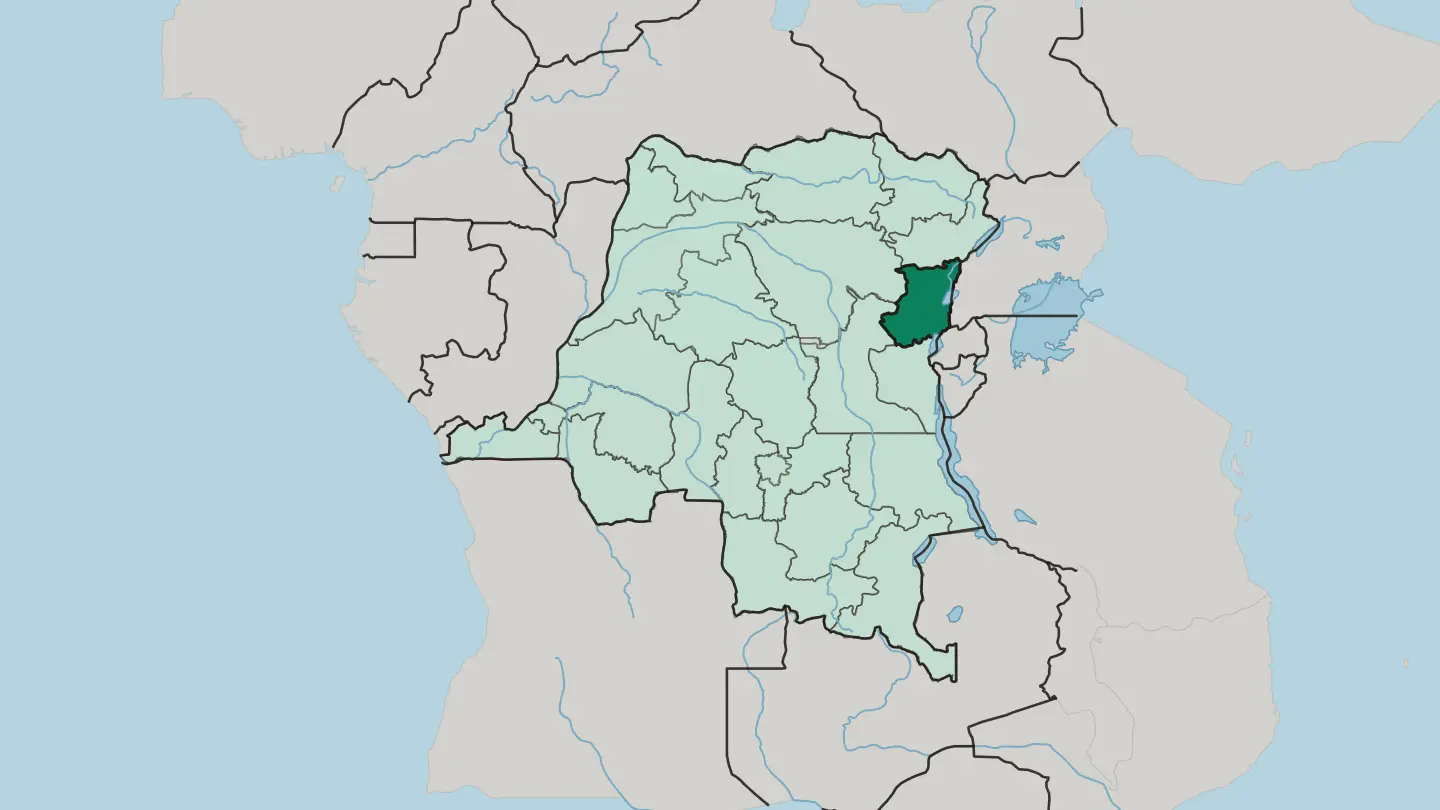 Map of Province du Nord-Kivu in Democratic Republic of the Congo