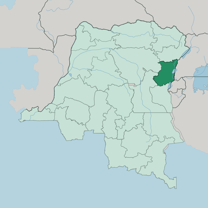 Map showing Province du Nord-Kivu — In Democratic Republic of the Congo