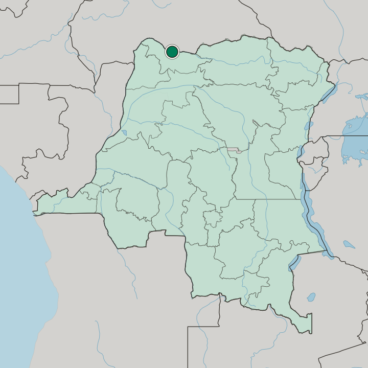 Map showing Gbadolite — In Democratic Republic of the Congo