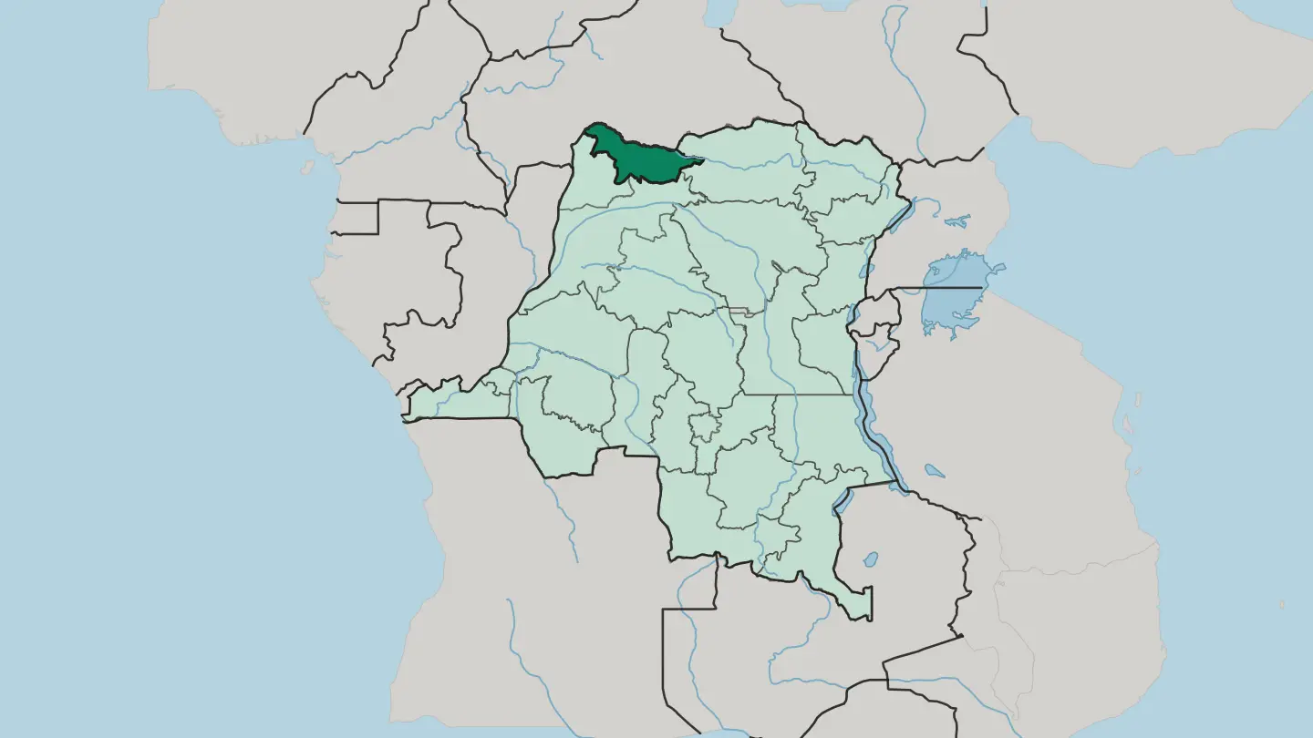 Map of Province du Nord-Ubangi in Democratic Republic of the Congo