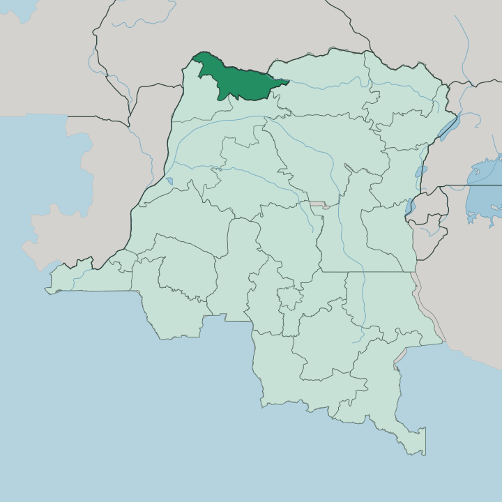 Map showing Province du Nord-Ubangi — In Democratic Republic of the Congo
