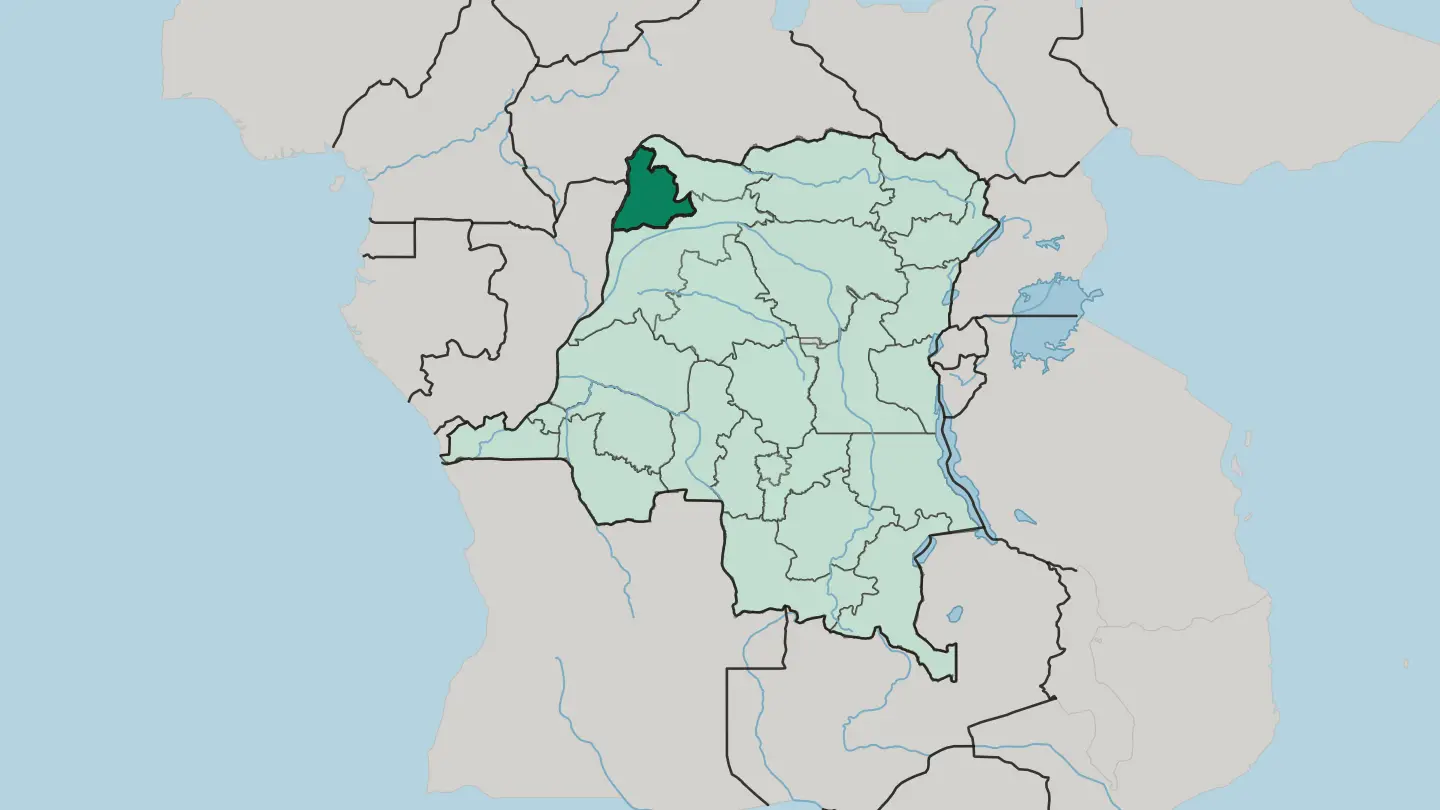 Map of Province du Sud-Ubangi in Democratic Republic of the Congo