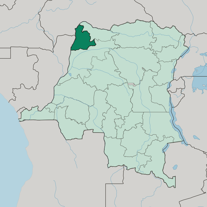 Map showing Province du Sud-Ubangi — In Democratic Republic of the Congo