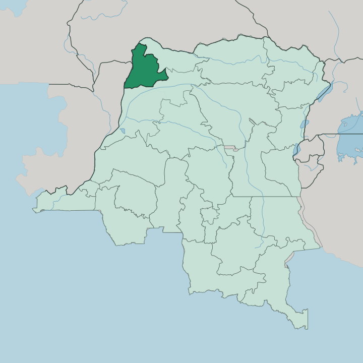 Map showing Province du Sud-Ubangi — In Democratic Republic of the Congo