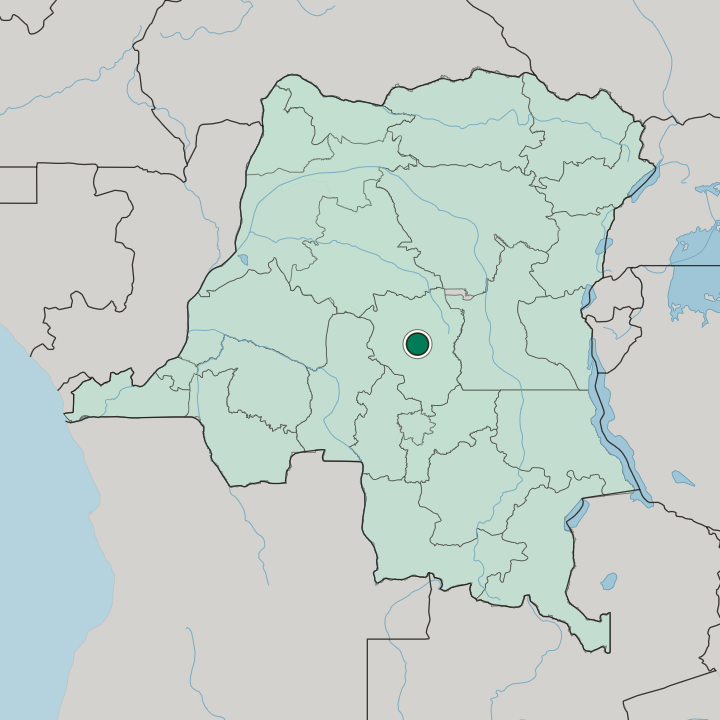 Map showing Lodja — In Democratic Republic of the Congo