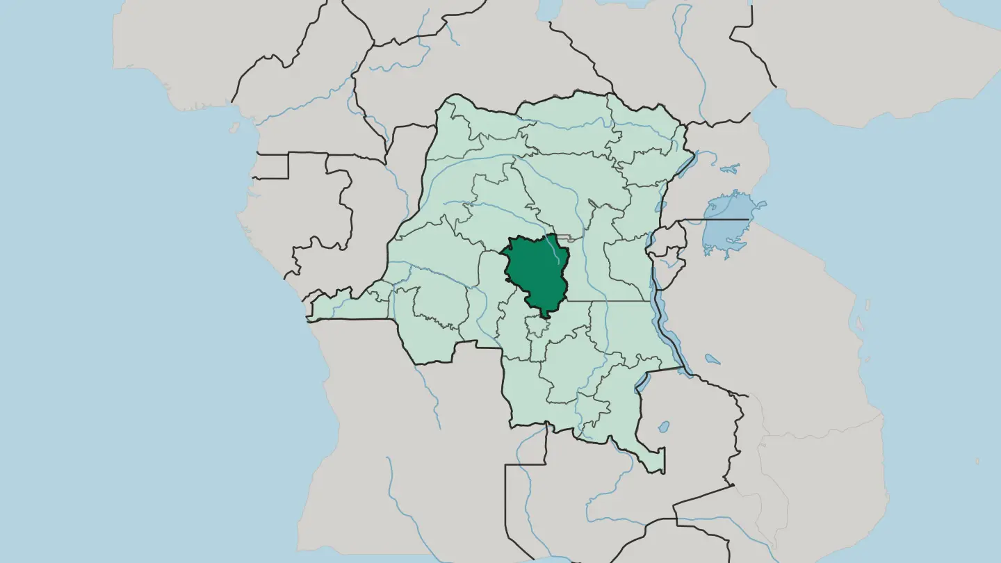 Map of Sankuru in Democratic Republic of the Congo