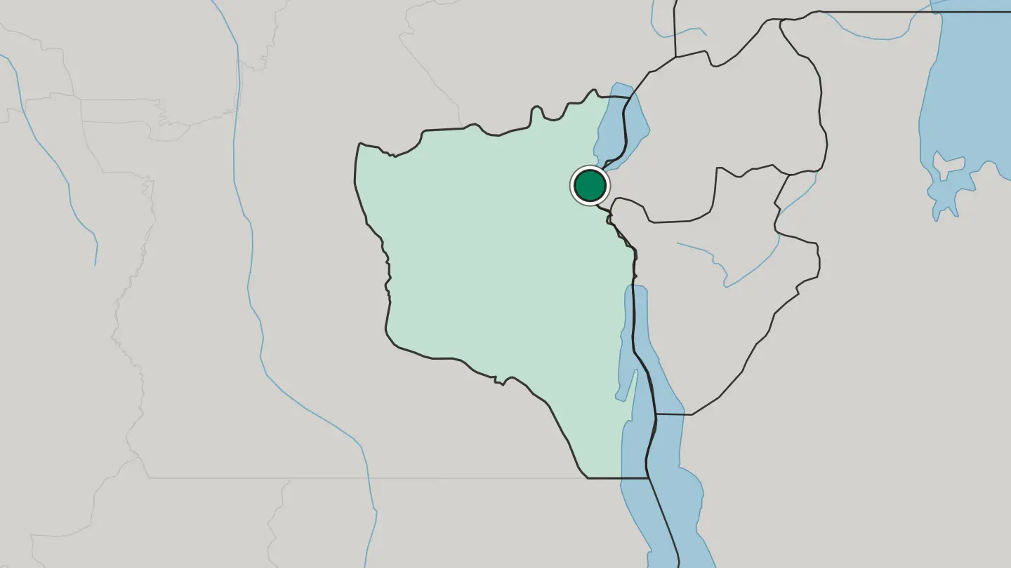 Map of Bukavu in Democratic Republic of the Congo