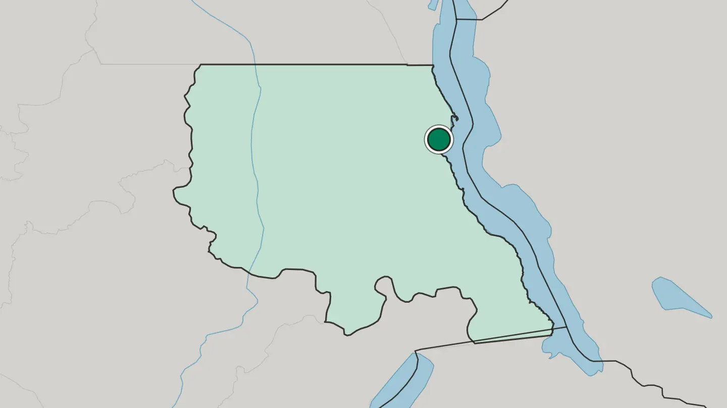 Map of Kalemie in Democratic Republic of the Congo