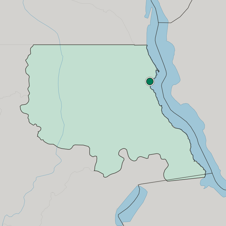 Map showing Kalemie — In Tanganika