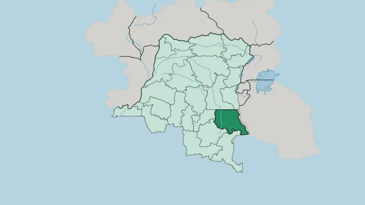 Map of Tanganika in Democratic Republic of the Congo
