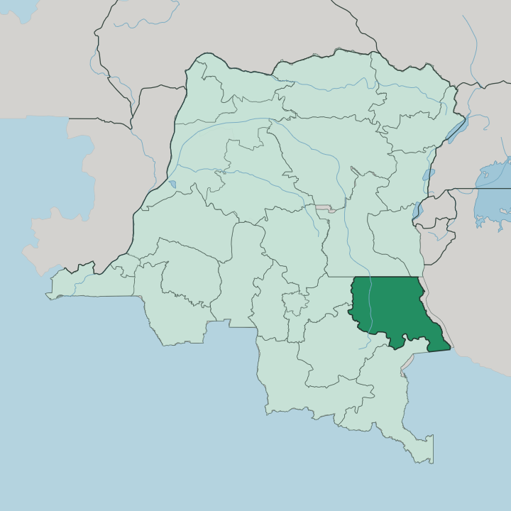 Map showing Tanganika — In Democratic Republic of the Congo
