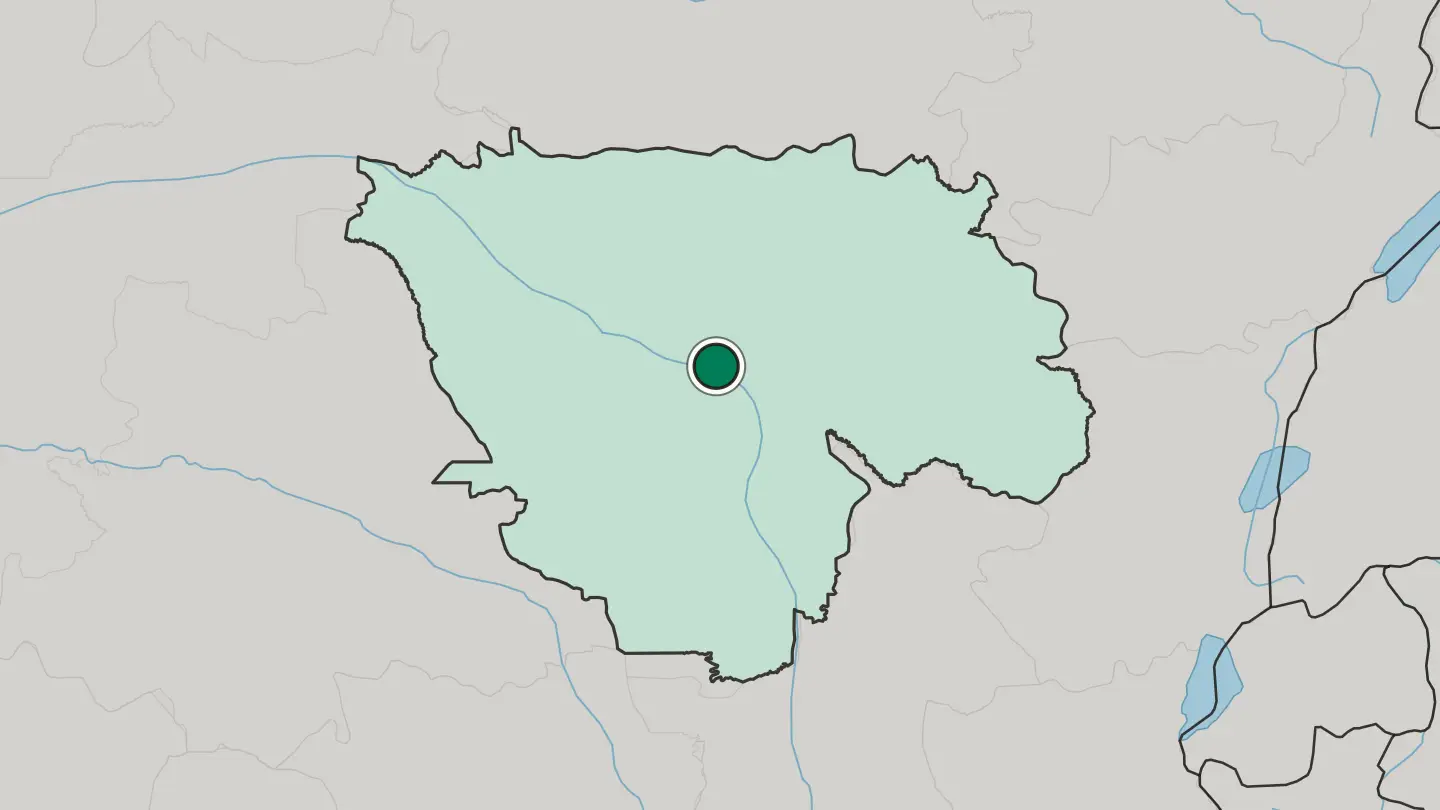 Map of Kisangani in Democratic Republic of the Congo